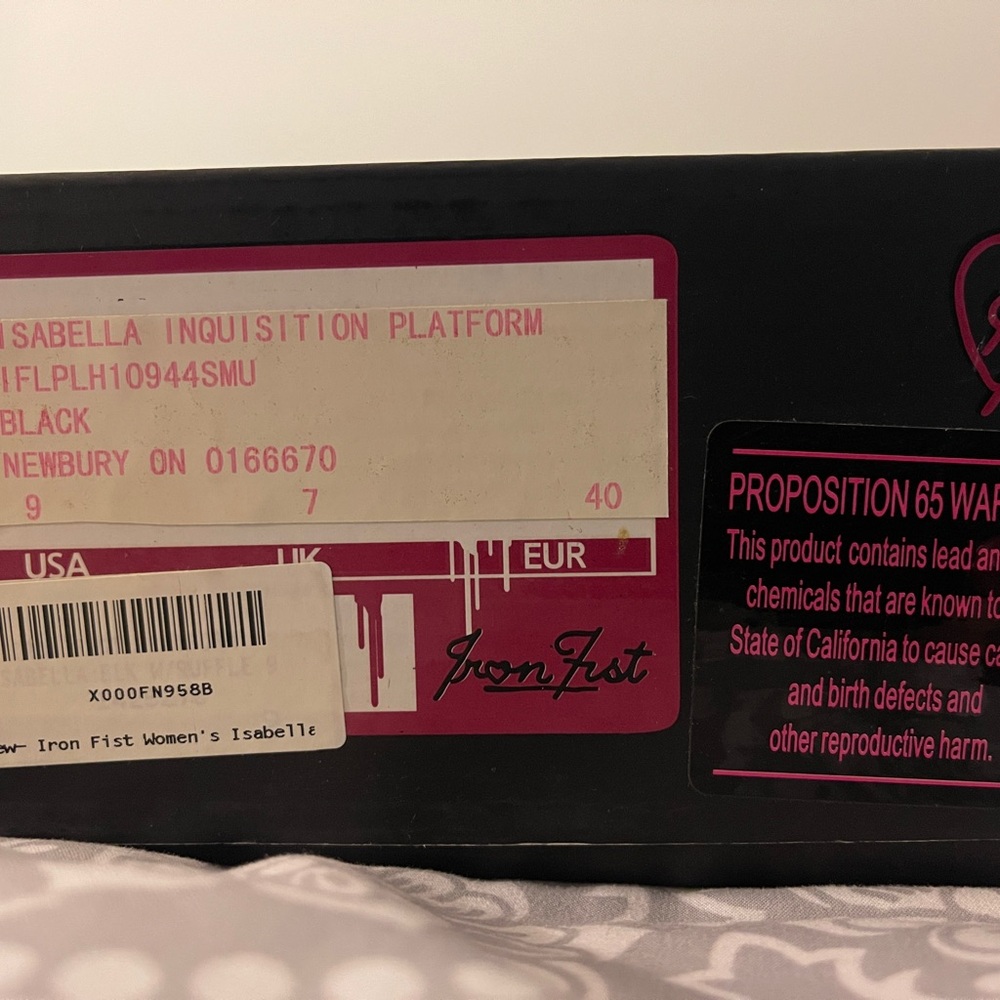 Iron Fist Black and Pink Goth Pattern Peep-Toe Heels - Picture 5 of 14
